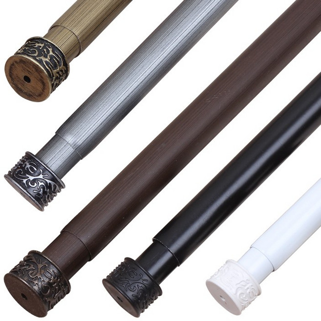 레일앤폴 25mm 앤드캡 커튼봉세트, 블랙, 1개