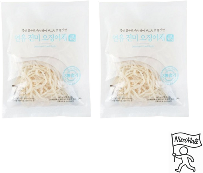 연유로숙성한 백진미오징어채, 2개, 150g