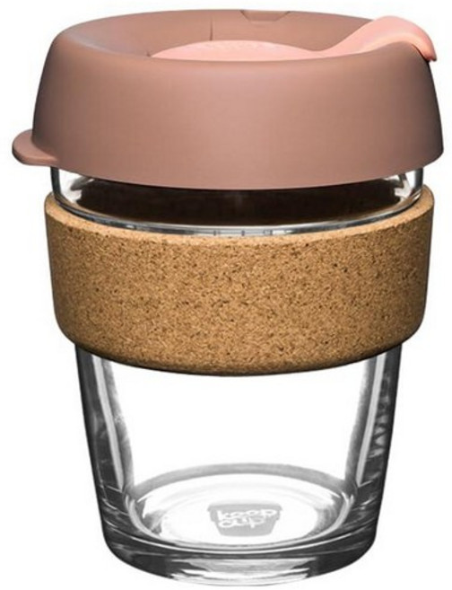 KeepCup 브루 코르크 - 재사용 가능한 커피 컵 강화 유리 및 천연 코르크 L 16온스/454ml - 데이브레이크, 2-12온스, Frappe