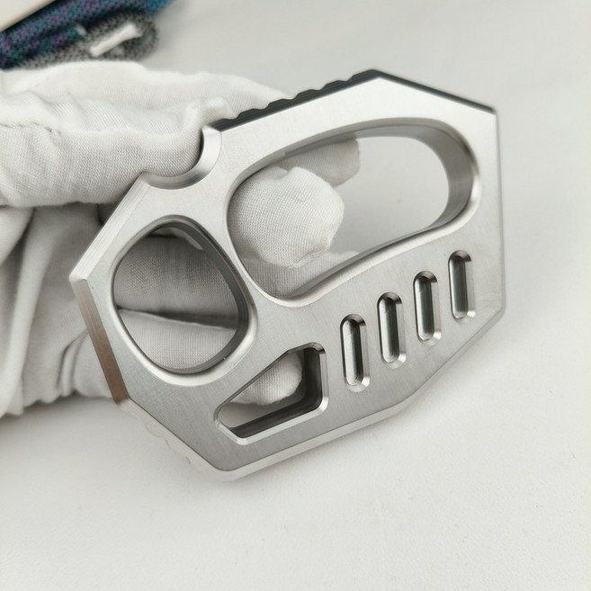 티타늄 너클 자기 보호 용품 합금 호신 손가락 방어, 그레이실버 1, 1개, 기본 색상