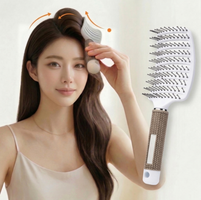 제이든 엉킴방지 헤어브러쉬 두피밀착 두피마사지 볼륨업 드라이빗 에어 브러시 나일론, 1개, 화이트