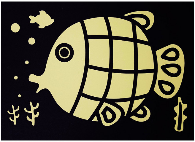 한국모루 포일 아트 스티커 호일 세트 만들기 꾸미기 동물 캐릭터 유치원 학교 홀로 그램 반짝이 DIY, 물고기