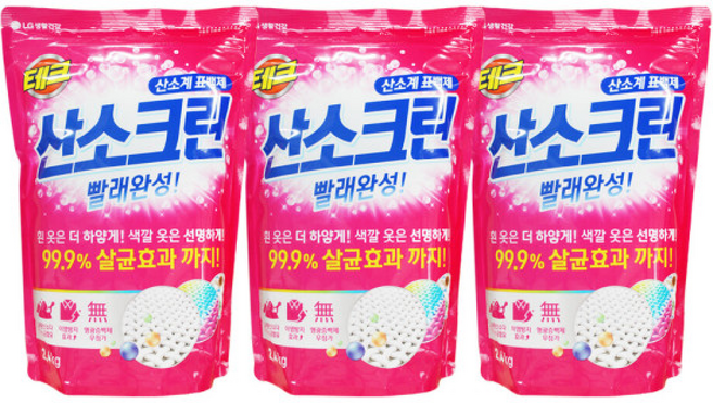 엘지 테크 표백제 산소크린 가루형 세탁 빨래 분말, 2.4kg