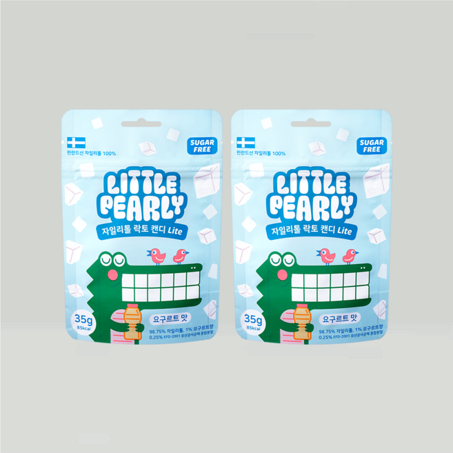 리틀펄리 유아 어린이 자일리톨 장유산균 무설탕 캔디 라이트 요구르트맛, 2개, 35g