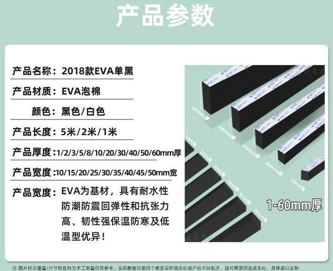 強粘性泡棉單面膠防震海綿減震墊消噪隔音緩衝防撞門縫密封條 副廠產品, 1個, 5米長/卷 厚0.1釐米 ,泡棉寬1釐米*2卷 防震/消噪/緩衝/防, 單黑