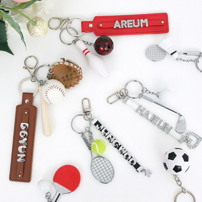 ALFRIENDS 스포츠 키링 열쇠고리 가방고리, 1개, 볼링 키링