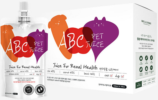 웰썸 ABC 펫 주스 150ml x 10개, 1세트