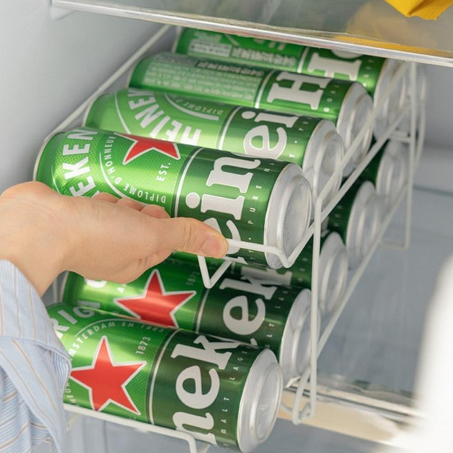 편의점같은 깔끔하고 쉽게 빼먹는 캔맥주 냉장고음료디스펜서 10캔, 화이트(500ml)