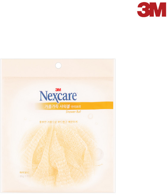 3M 넥스케어 거품가득 샤워볼, 1개, 아이보리, 3개입