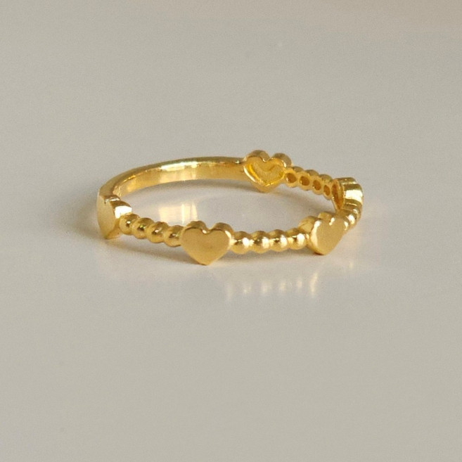 순금 24k 반돈 하트 체인 여자 반지 선물