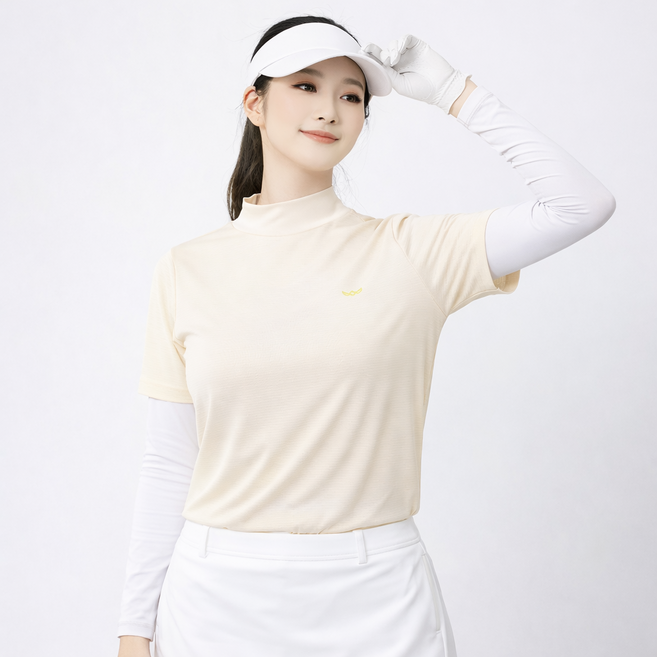 아소트 여성 냉감 반목 쿨티 프리미엄 일체형 토시티셔츠 골프 아웃도어 등산 작업복