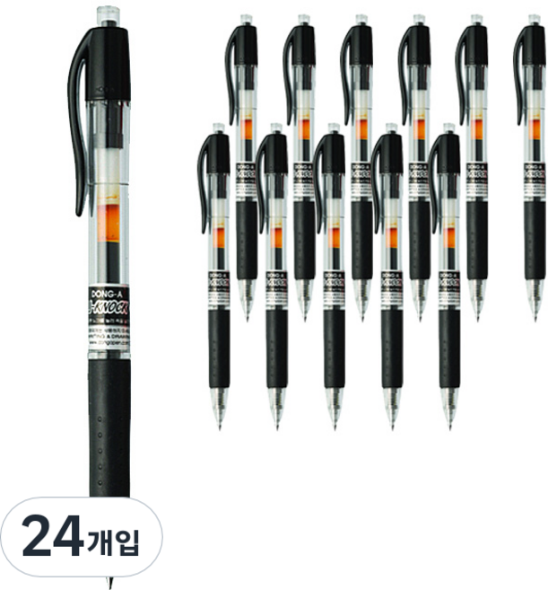 동아 유노크펜 0.5mm, 흑색, 24개입