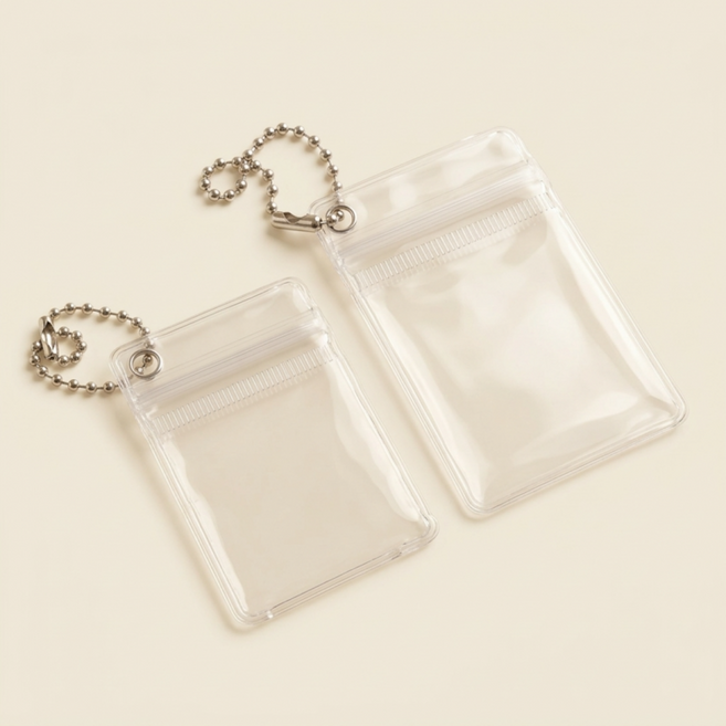 [췸이네]지퍼백 키링 증명사진 미니 투명 증사 커플 만들기 diy 재료