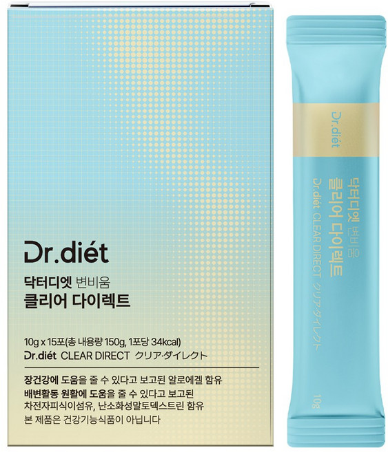 닥터디엣 변비움 직빵 클리어 다이렉트 차전자피 식이섬유, 15개, 10g