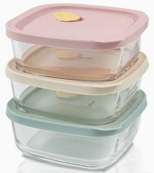 락앤락 햇쌀밥 용기 320ml 3개입 오븐글라스 냉동밥 밥보관 전자렌지용, 1세트