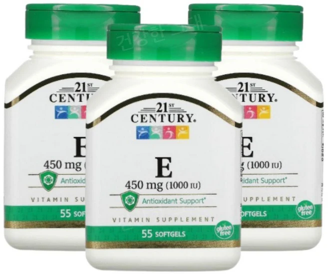 21세기 비타민E VitaminE 450mg 55소프트젤 3개 토코페롤 지용성비타민, 55정 - 쿠팡