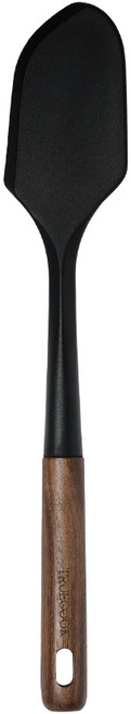 트루쿡 북미산 월넛 실리콘 조리도구 스패츌라, 1개, 블랙