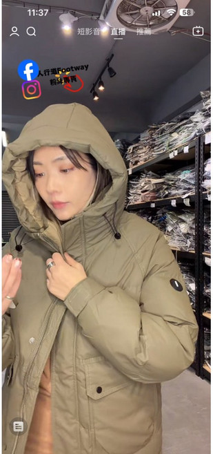人行道Footway 羽絨外套 連帽防潑水