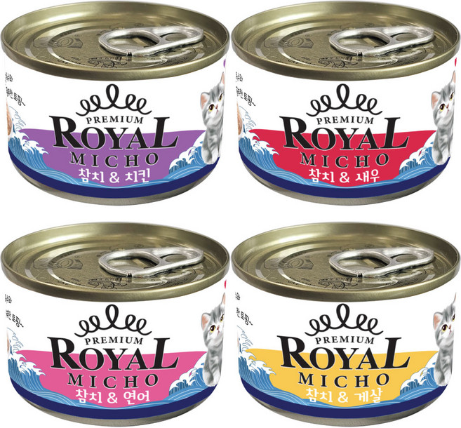 프리미엄 로얄 미쵸 캔 콤보 170g x 24개입 고양이 간식 통조림, 24개, 미쵸 콤보