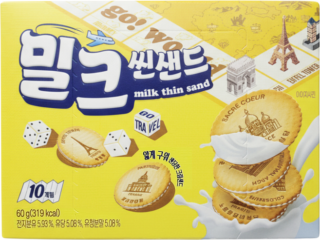 밀크 씬샌드 비스킷 60g x3개, 3개
