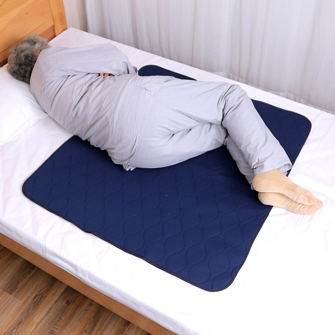 새롭진정간호 노인 환자용 순간 흡수 5겹 방수요 패드 성인 침대 방수매트 논슬립 생리 방수패드 세탁기 세탁 가능, 딥 블루