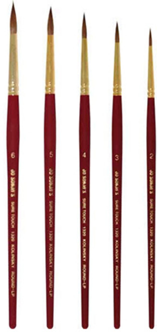 조선자 붓 1320 Natural Round Brush Long Point, 1개, 5개 set
