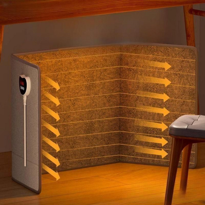 제이베니-1724 냄새없는 사무실 발난로 히팅패드 판넬식 온열 접이식 타이머 워머박스 파티션히터 담요포함, 2. 핑크 3초 고속열 3단온도