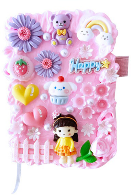 심아트 데코덴 다이어리 꾸미기 만들기세트, 3개, 핑크