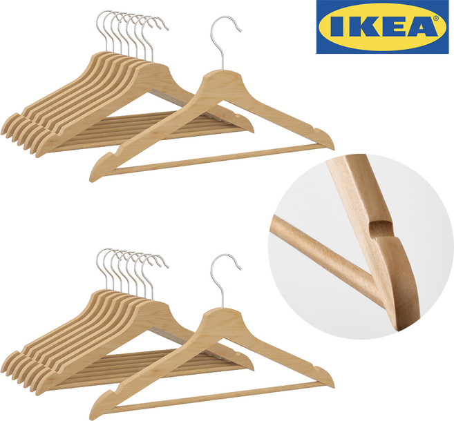 이케아 원목 옷걸이 16개입 부메랑 나무, 1개, 내추럴