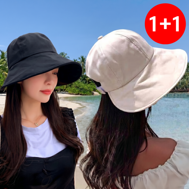 로멜로 와이드챙 벨크로 버킷햇 모자 썬캡