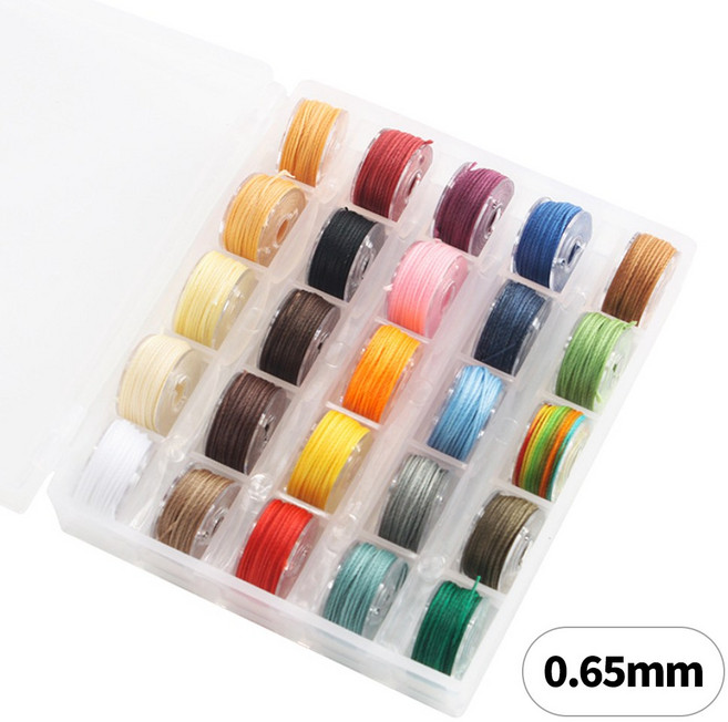 디어플레이스 왁스실 가죽 공예 마크라메 세트, 1세트, 25색_0.65mm