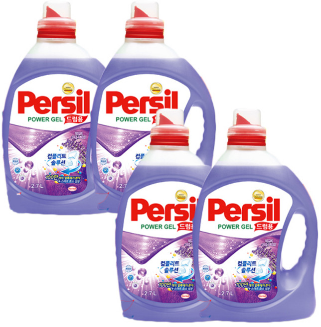 퍼실 라벤더 세탁 세제 드럼용, 2.7L, 4개