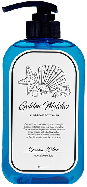 골든매치스 맨즈 올인원 샴푸 앤 바디워시 아쿠아향 500ML, 1개