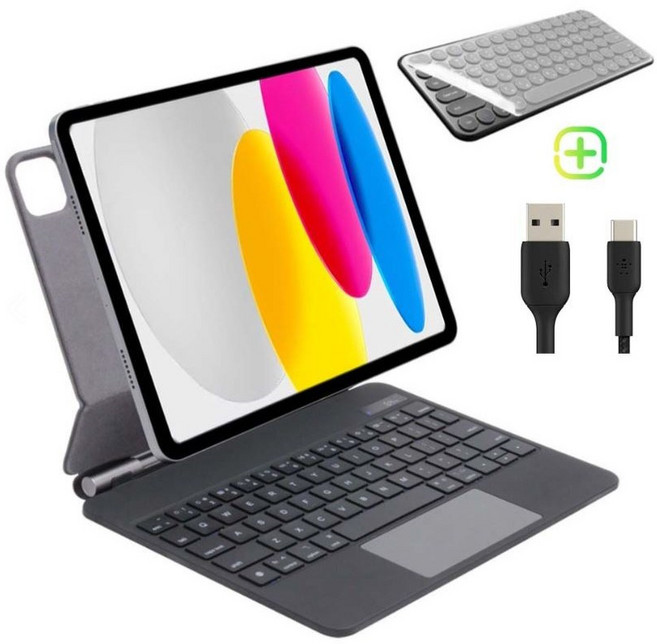 아이패드 에어7/6/5/4세대 프로 1/2/3/4/5/6/7/8세대 11/12.9/13인치 10/11세대 호환 매직 키보드 블루투스 한글각인 iPad Air/PRO 케이스나라, 블랙-한글 각인