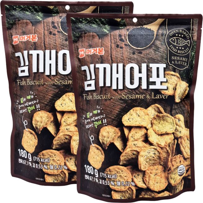 머거본 김깨 어포, 180g, 2개