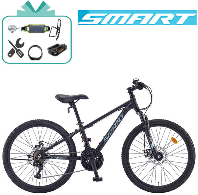 2025 스마트 24 엑스포스D 초등학생 두발자전거, 1개, 61cm, 블랙 100%조립