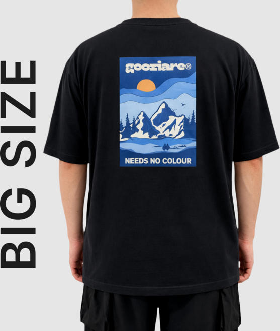 [4XL-5XL] 비크네 빅사이즈 오버핏 마운틴 프린팅 반팔티