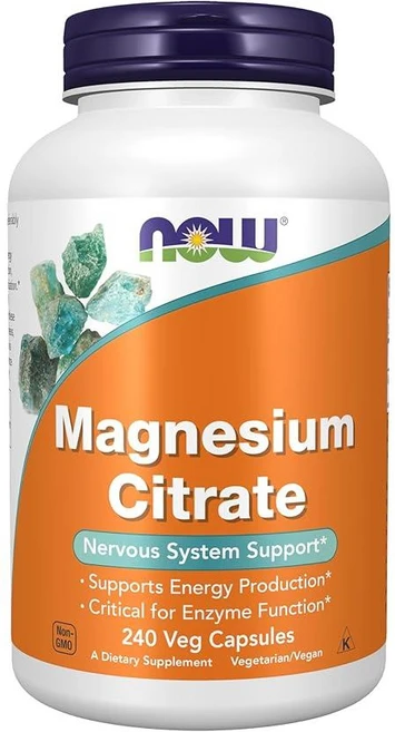 NOW Foods Magnesium Citrate 캡슐 240정, 1개 - 쿠팡