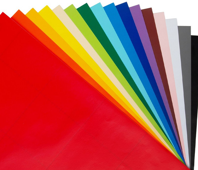 접착 단색 칼라시트지 유광 무광 A4 4절 50x50 혼합 색상 10장 (빨주노초파남보+검정 흰색 투명)