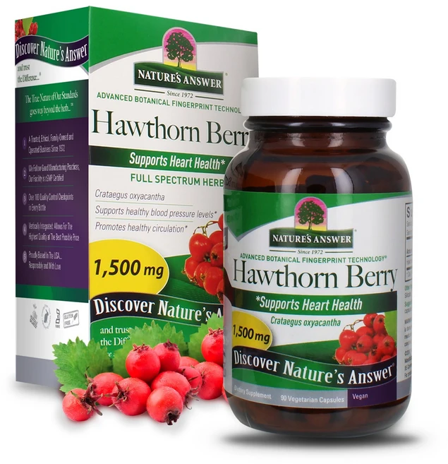 네이쳐스앤서 호손 베리 1500mg 베지테리언 캡슐 글루텐 프리 비건, 1개, 90정 - 쿠팡