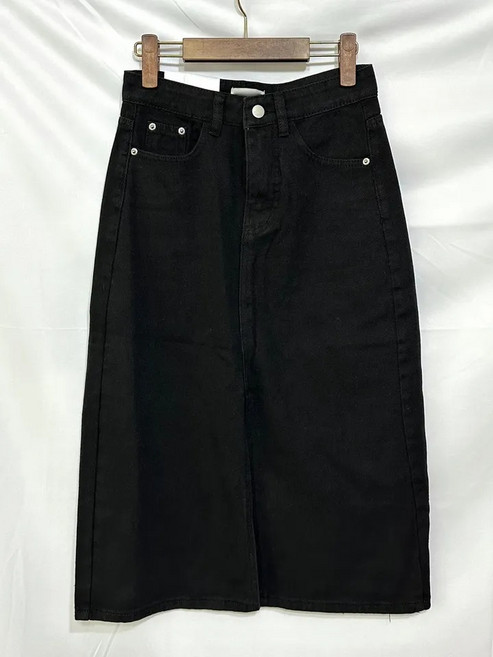 【韓系開叉】半身裙 牛仔裙 半身裙女 百褶裙 短裙 韓版ins風 高腰修身A字裙 粉色水洗牛仔 春季新款 時髦百搭