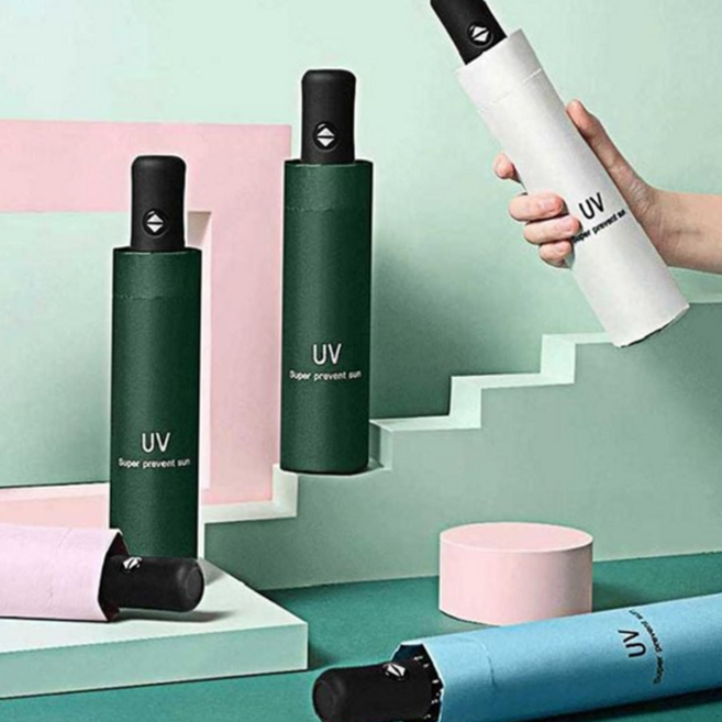 여성 자동 우산 스타일리시 콤팩트 비오는날 3단 자동 우산 나들이 장마철 휴대 직장인 여름철 휴대용 코팅