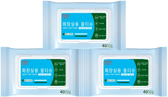 MAYINGLONG 화장실용 물티슈 치질예방 전문가 치질치료용 통증을 효과적으로 완화시키다 40장*10포 모자형, 40매*1포 - 쿠팡
