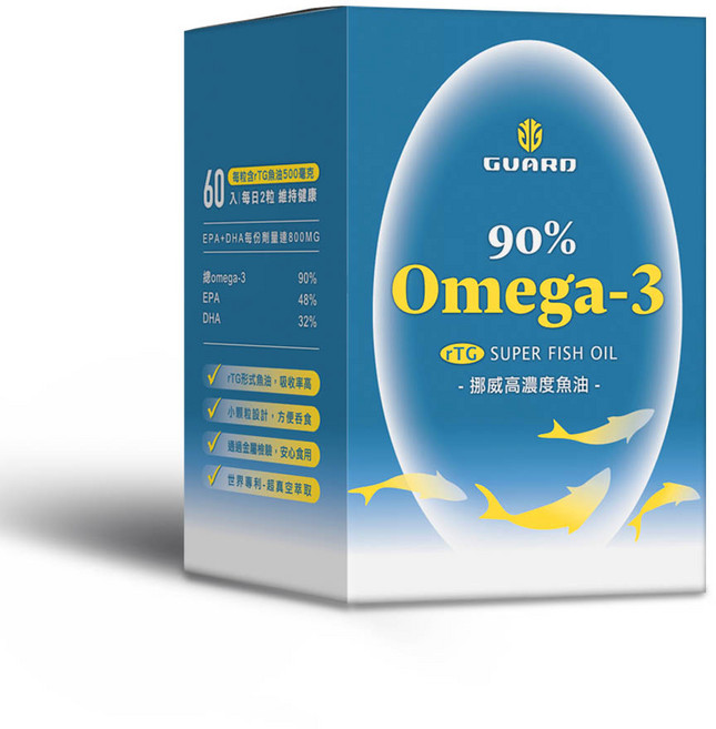 守衛者 挪威高濃度魚油 90% Omega-3 rTG型 60顆, 1個, 90% Omega-3 挪威高濃度魚油