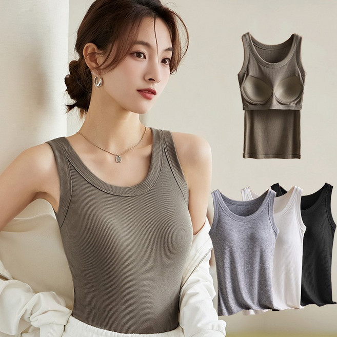 제이투 1+1 여성 런닝 나시 데일리 브라캡 4칼라 NY112