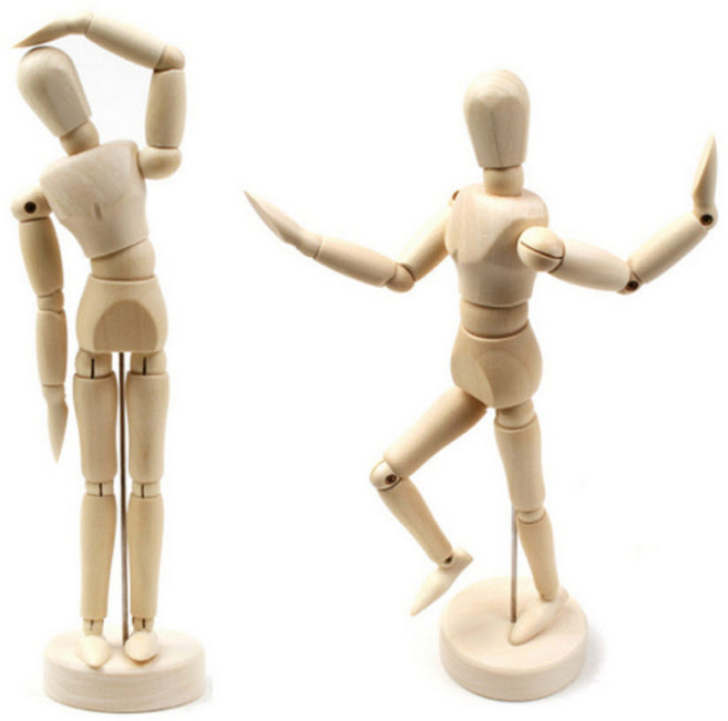 미술목각인형 드로잉 나무 사람 구체관절 모형 30cm, 1개