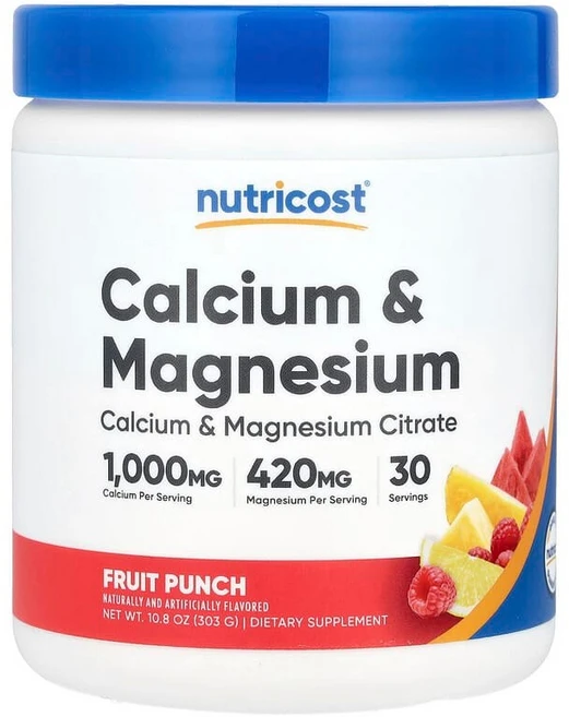 뉴트리코스트 칼슘 마그네슘 과일 펀치 303g(10.8oz), 1개, 303g - 쿠팡