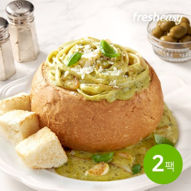 바질 크림 빠네 파스타 밀키트 2인분 x2팩 (냉장), 636g, 2개