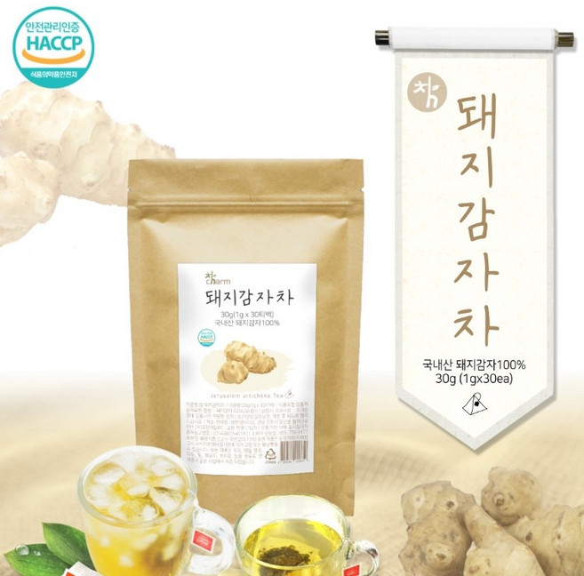 더바른식탁 돼지감자차 30티백 국산 볶은 돼지감자차 여주 돼지감자차 건강차 티백, 30g, 30개입