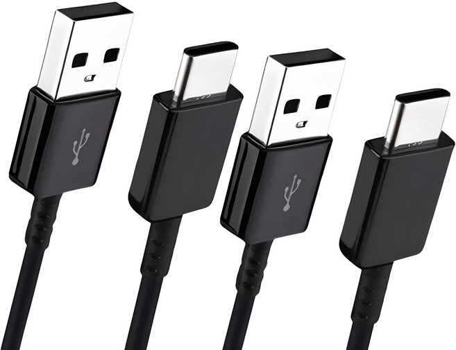 [1+1] 삼성 정품 C타입 고속 충전케이블 데이터 통신케이블 블랙 화이트 1.5m 1m, 블랙+블랙, 2개, 150cm, 블랙+블랙